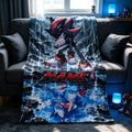 Sonic Blanket, Sonic Fleece Blanket, Sonic The Hedgehog Throw, Blue Speed Character Blanket, Gamer Gift, Kids Room Decor, Soft Flannel