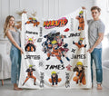 Personalized Naruto Blanket, Custom Anime Name Throw, Ninja Manga Gift, Japanese Anime Blanket, Birthday Gift for Kids and Teens