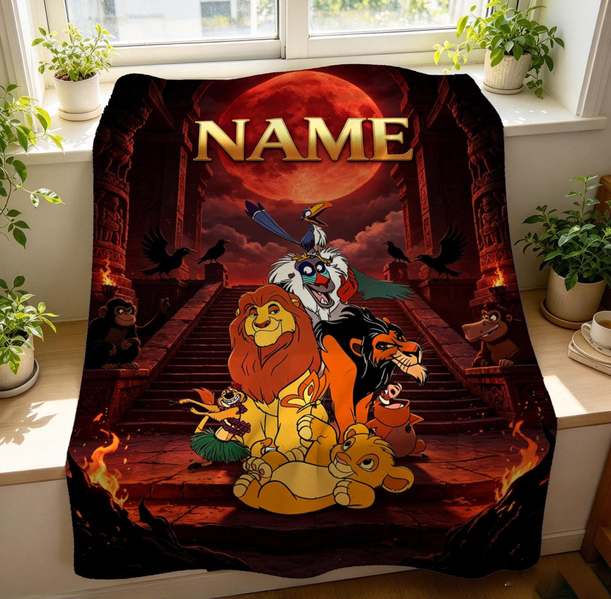 Personalized Lion King Blanket Soft Throw Custom Name Child Keepsake Gift