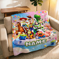 Personalized Toy Story Carnival Fleece Throw, Custom Name Blanket for Kids