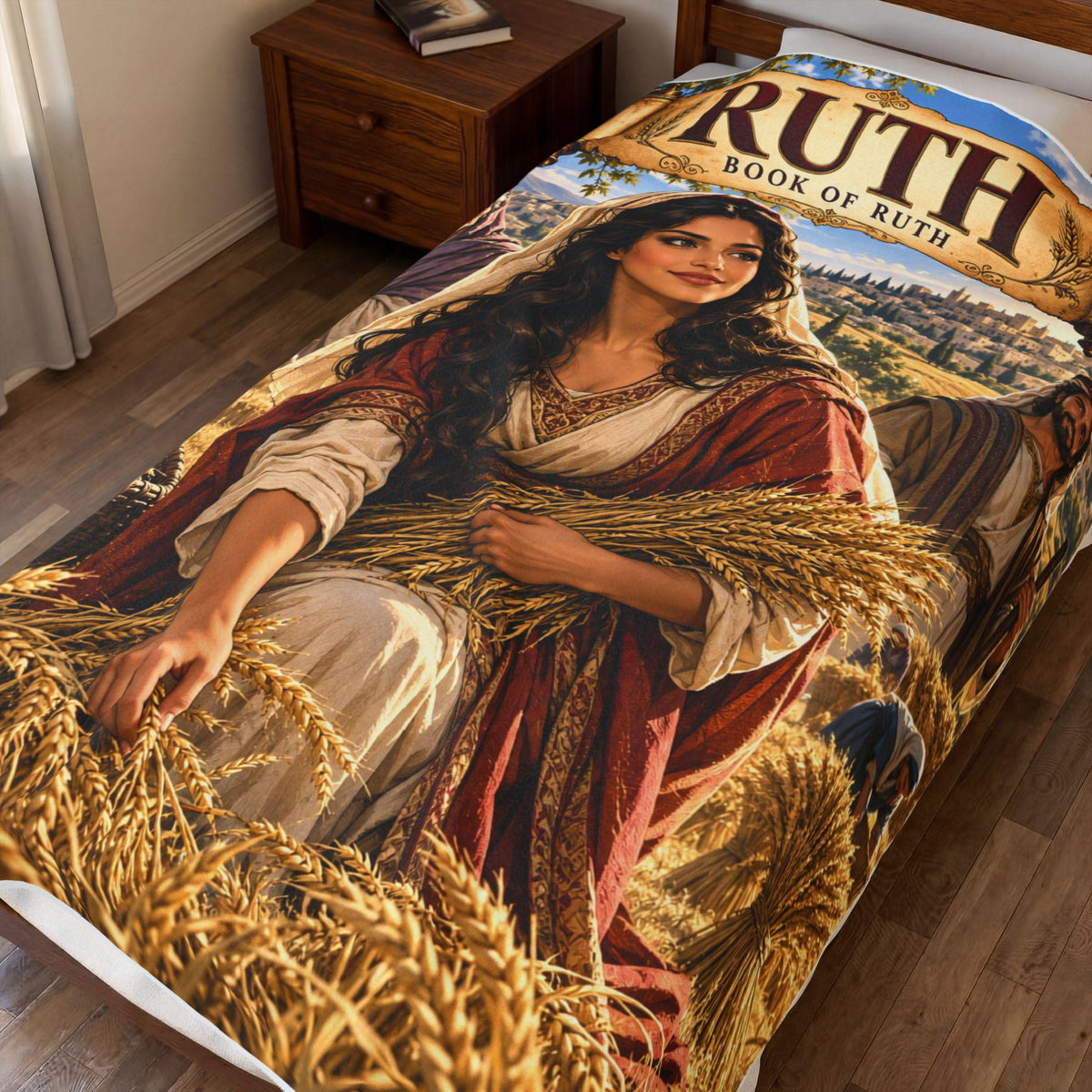 Ruth Bible Story Blanket | Christian Girl Gift, Faithful Hero Illustration