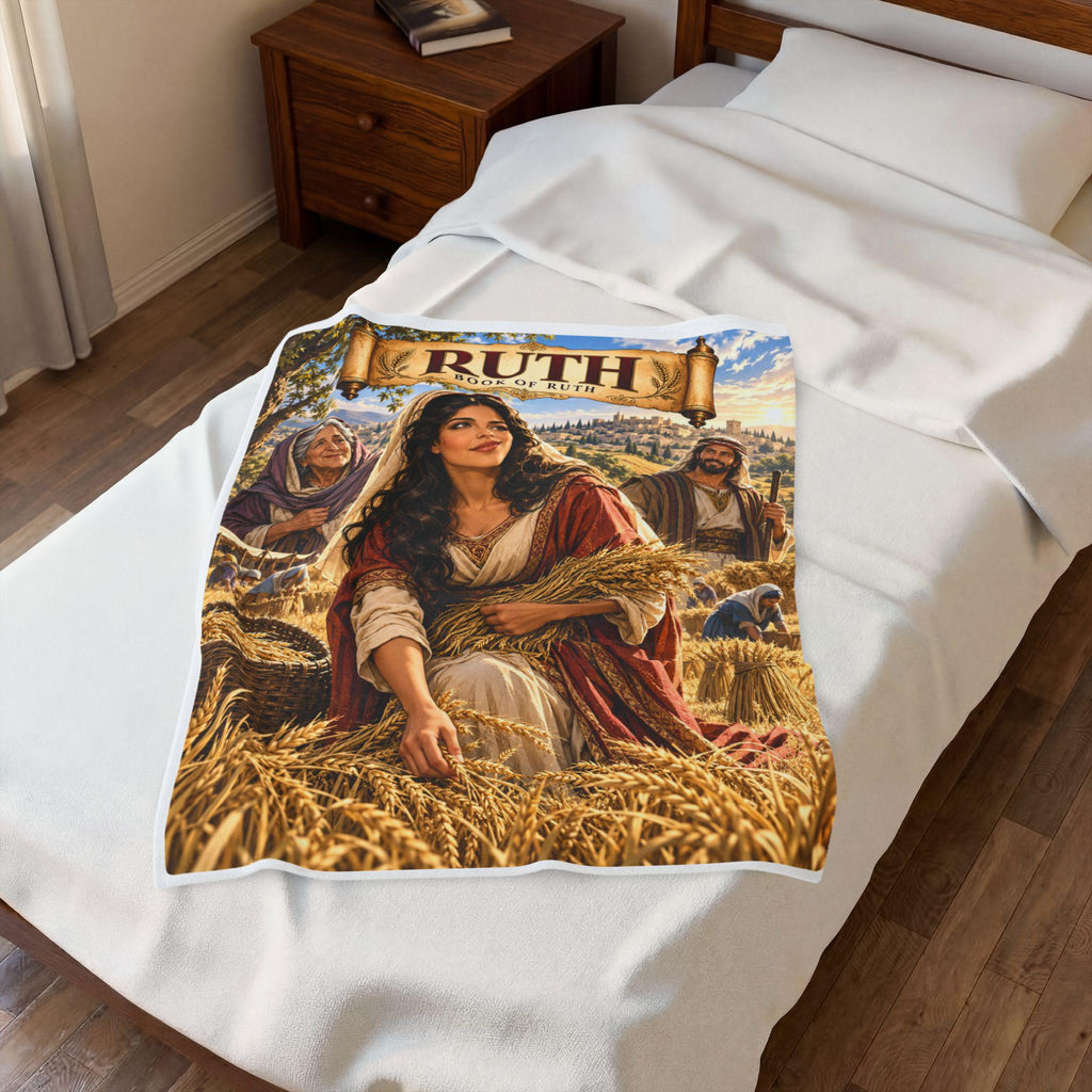Ruth Bible Story Blanket | Christian Girl Gift, Faithful Hero Illustration