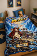 Moses Red Sea Bible Story Blanket | Exodus 14 Comic Art
