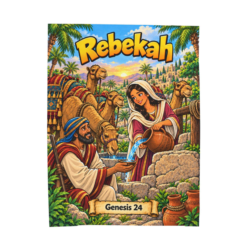 Rebekah Bible Hero Blanket | Genesis 24 Christian Kids Room Decor