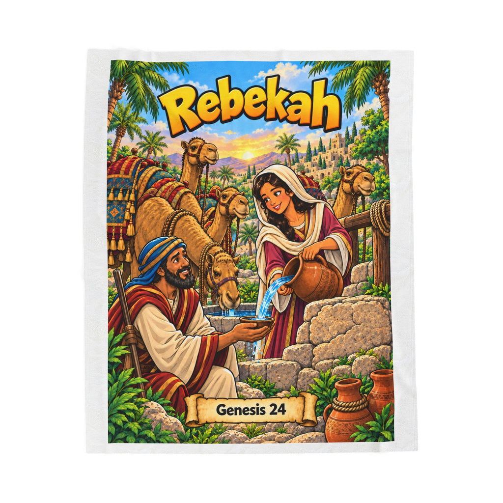 Rebekah Bible Hero Blanket | Genesis 24 Christian Kids Room Decor