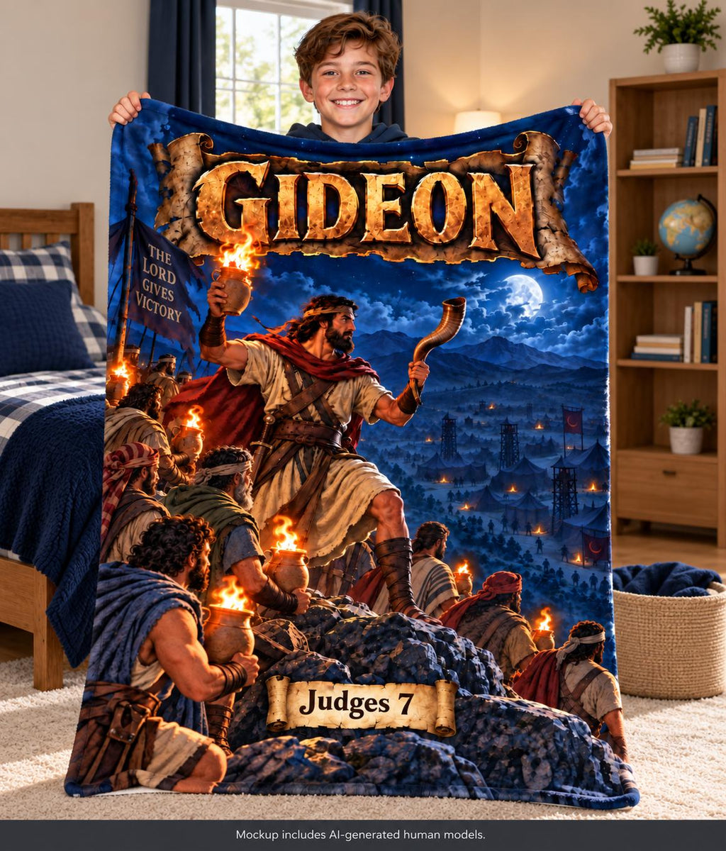 Gideon Bible Hero Blanket | Judges 7 Comic-Style Design