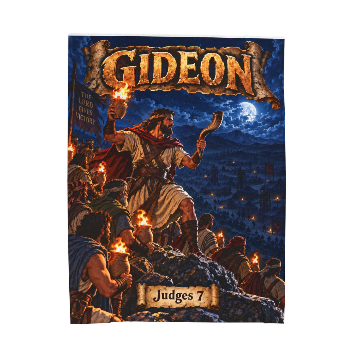 Gideon Bible Hero Blanket | Judges 7 Comic-Style Design