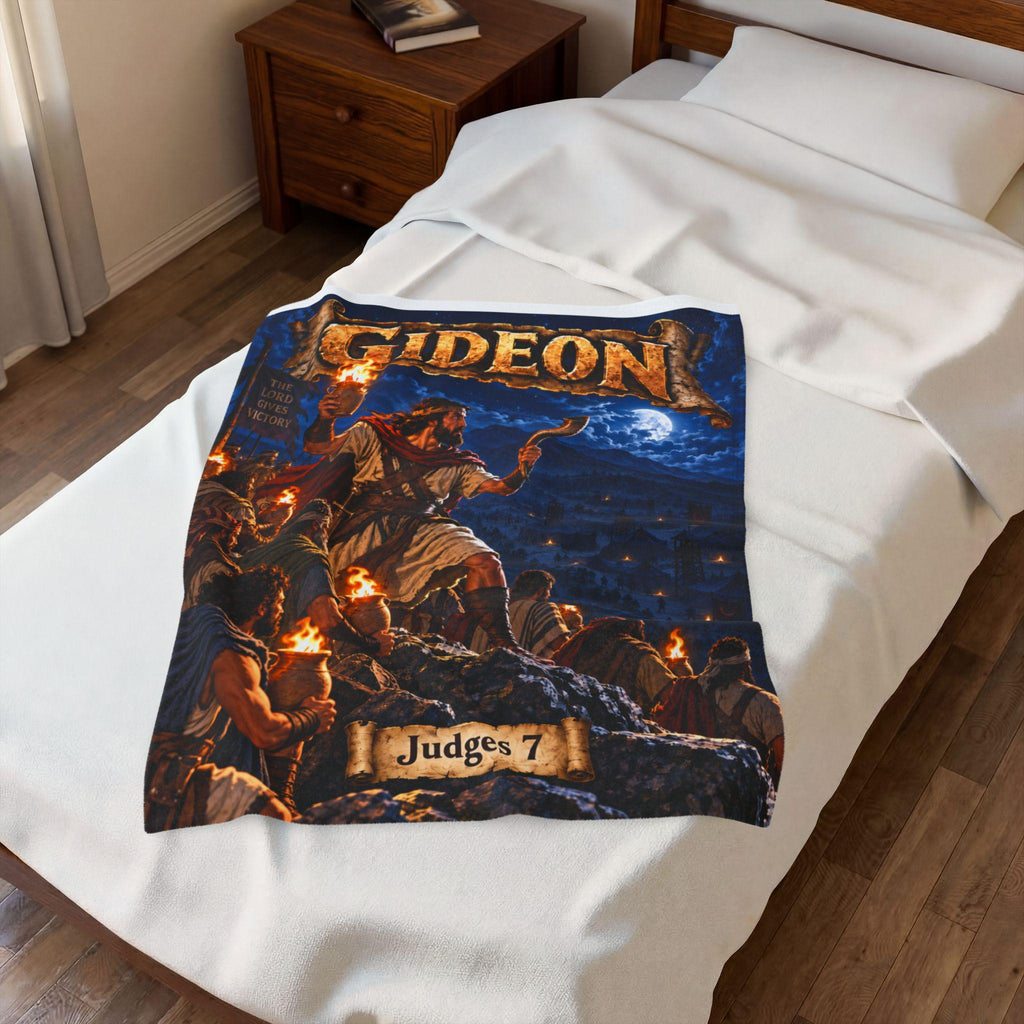 Gideon Bible Hero Blanket | Judges 7 Comic-Style Design