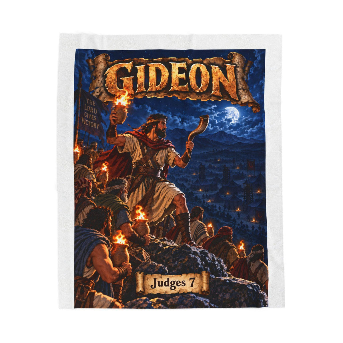 Gideon Bible Hero Blanket | Judges 7 Comic-Style Design