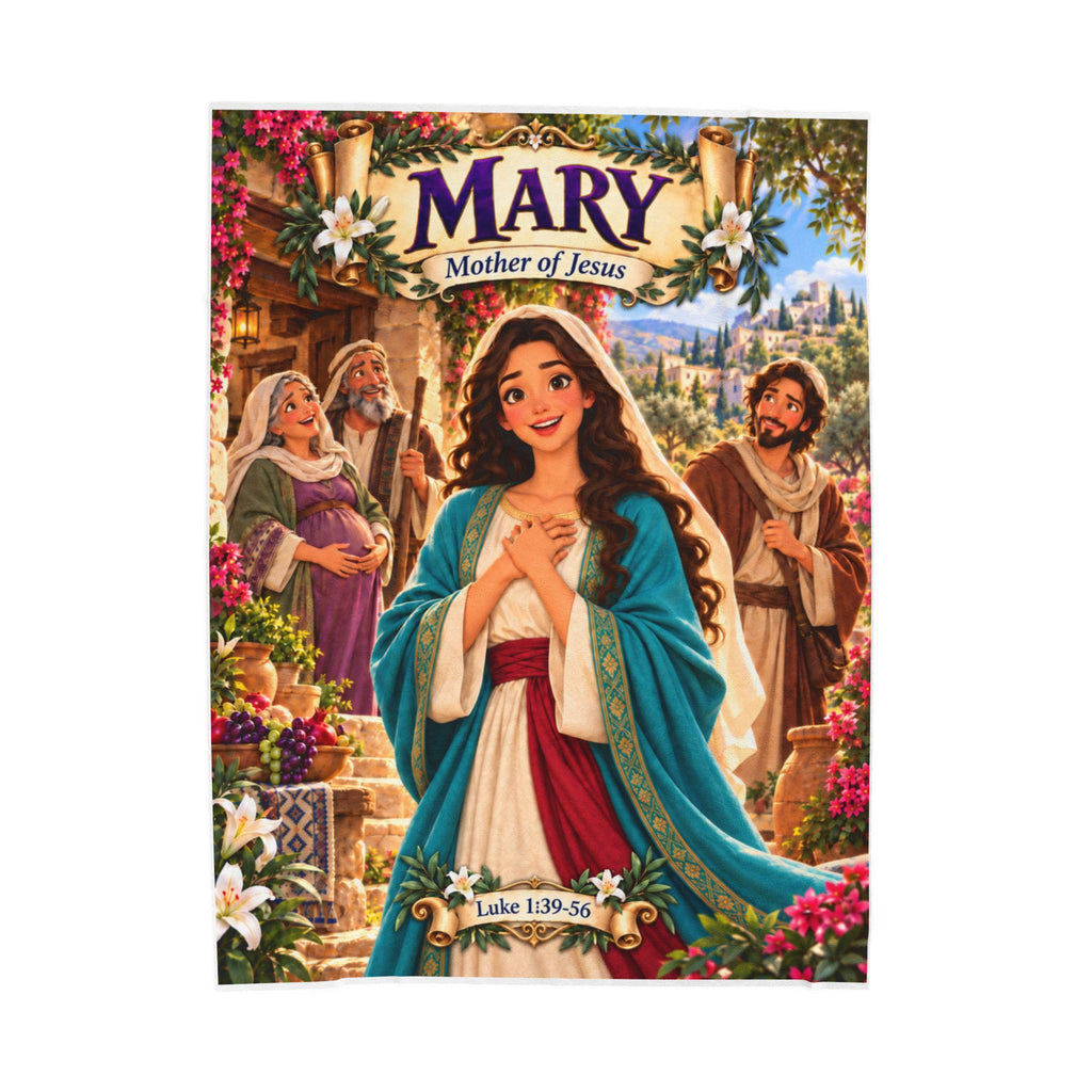 Mary Mother of Jesus Bible Blanket | Luke 1 Christian Story, Faith Decor