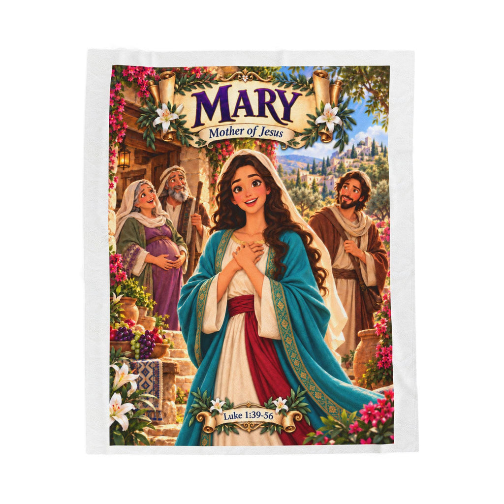 Mary Mother of Jesus Bible Blanket | Luke 1 Christian Story, Faith Decor
