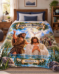 John the Baptist Baptizes Jesus Blanket | Matthew 3 Bible Story (Kids Gift)