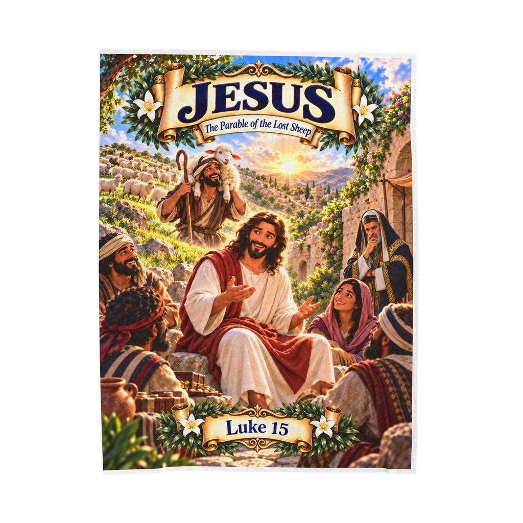 Jesus Lost Sheep Parable Blanket | Luke 15 Bible Story, Christian Kids Gift