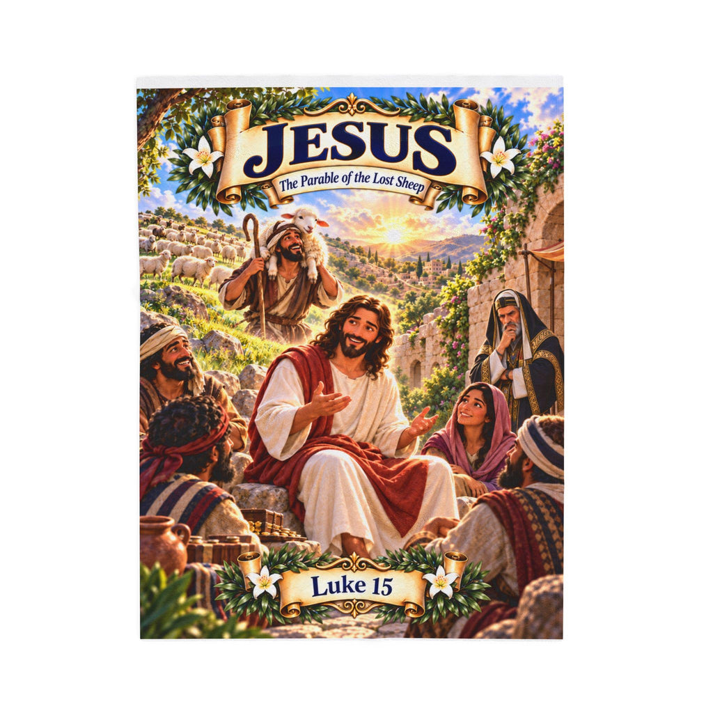 Jesus Lost Sheep Parable Blanket | Luke 15 Bible Story, Christian Kids Gift