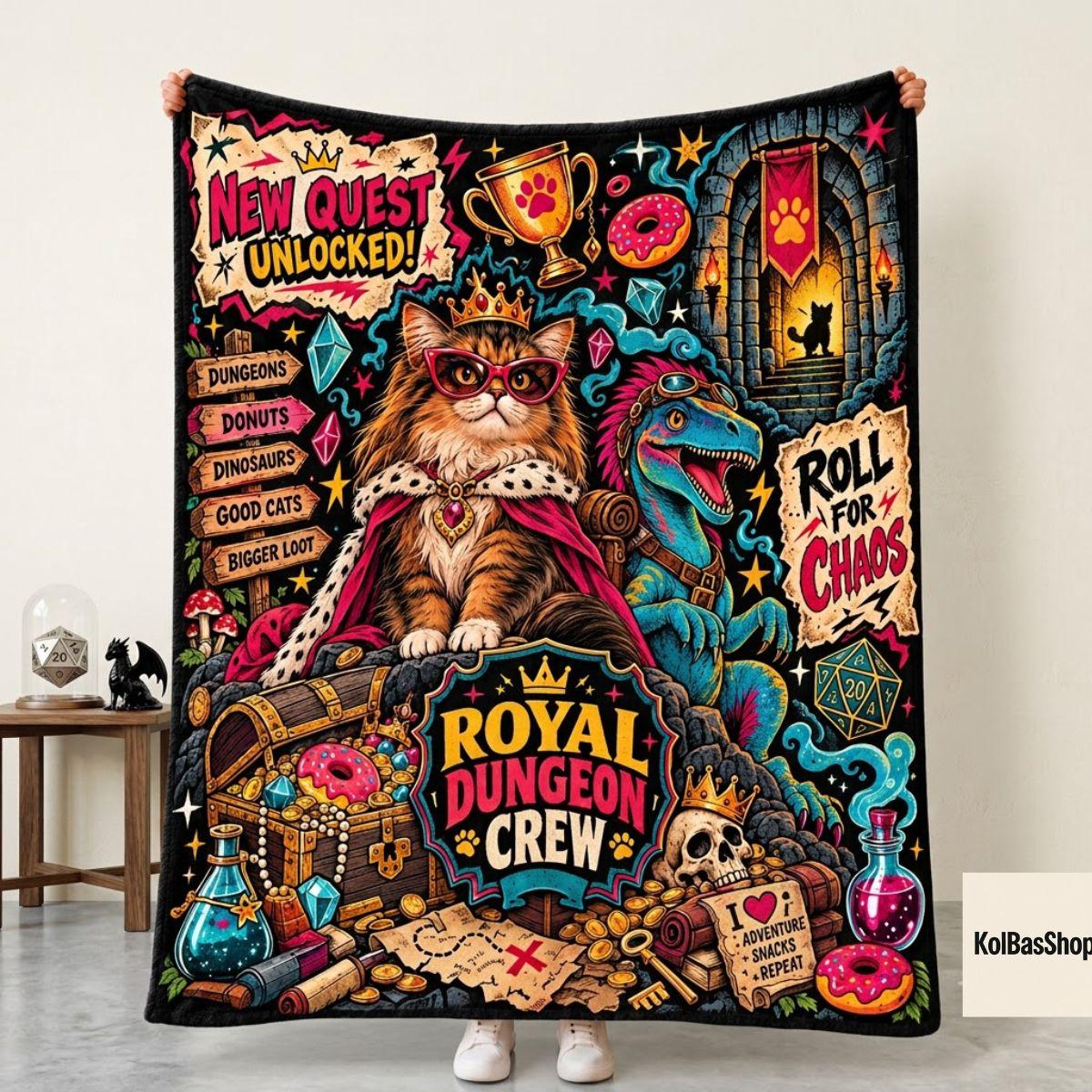 Fantasy Gamer Dungeon Crawler Carl Blanket, LitRPG Fantasy Throw, Gamer Book Lover Blanket, Cozy Geeky Reader Couch Blanket, Plush Nerd Gift