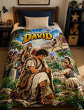 David Bible Hero Blanket | Christian Kids Gift, Faith-Based Bedroom Decor