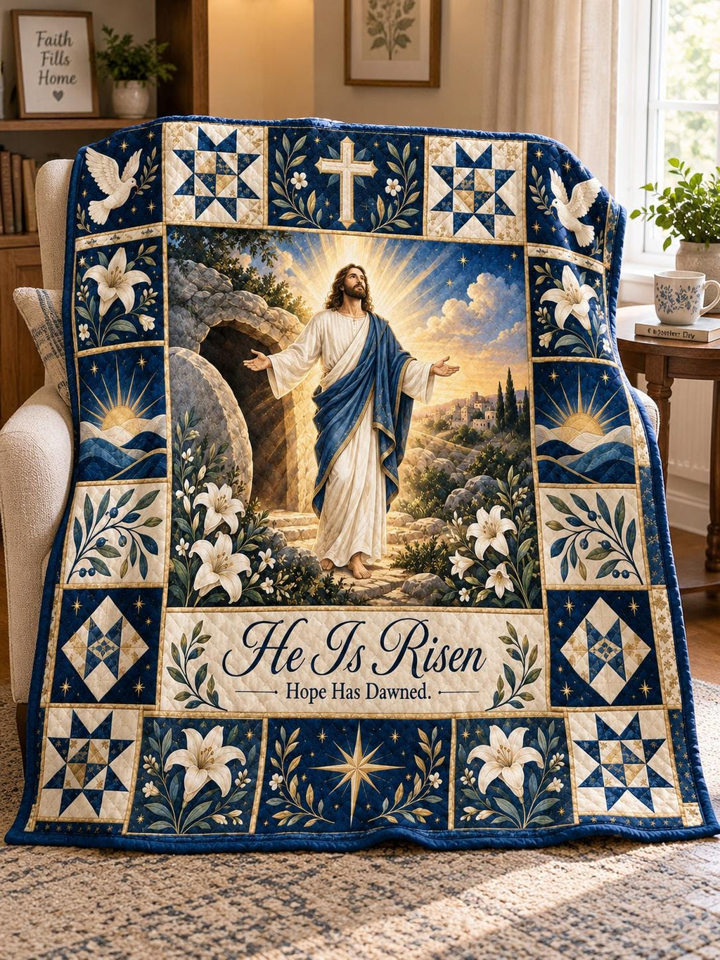 Christian Jesus Blanket, Religious Throw Blanket, Faith & Hope Home Decor, Gift