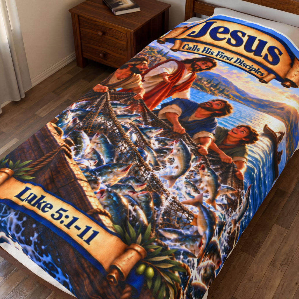 Jesus Calls Disciples Blanket | Miraculous Catch of Fish (Luke 5:1-11)