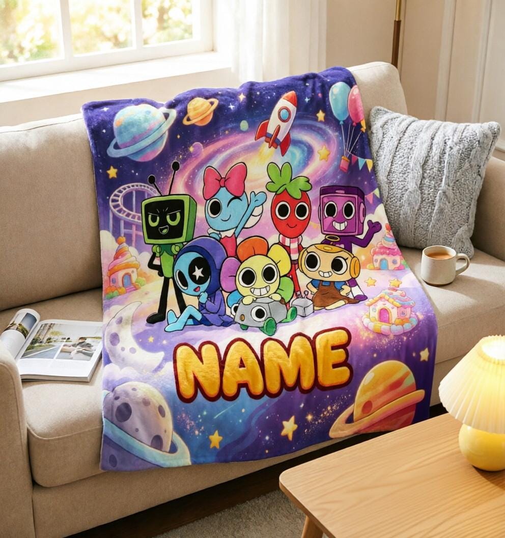 Personalized Name Dandy's World Blanket Soft Throw, Unique Kids Birthday Gift