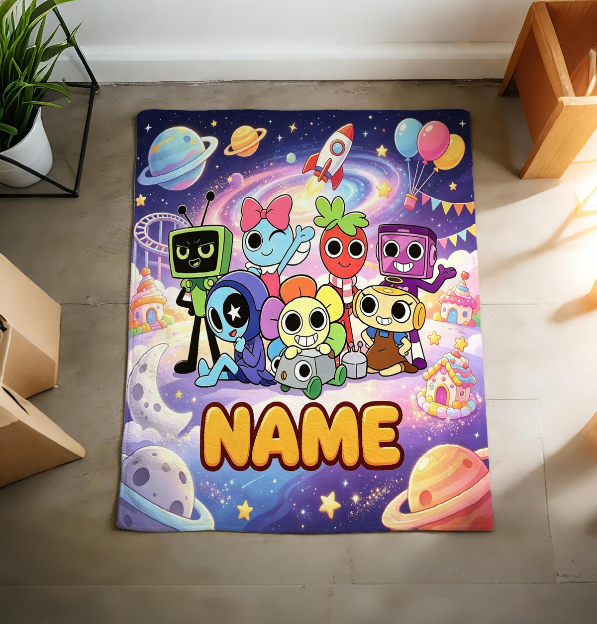 Personalized Name Dandy's World Blanket Soft Throw, Unique Kids Birthday Gift