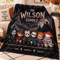Horror Movie Fleece Blanket, Halloween Horror Villains Blanket, Spooky Halloween Throw Blanket, Scary Movie Lover Gift, Gothic Decor Blanket