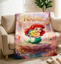 Pastel Shell Ariel Blanket Soft Throw Personalized Name Under Sea Holiday Present
