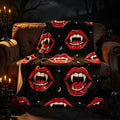 Vampire Lips Blanket, Gothic Red Flannel Throw, Spooky Season Decor, Cozy Fall Blanket, Gift for Dark Aesthetic Fan