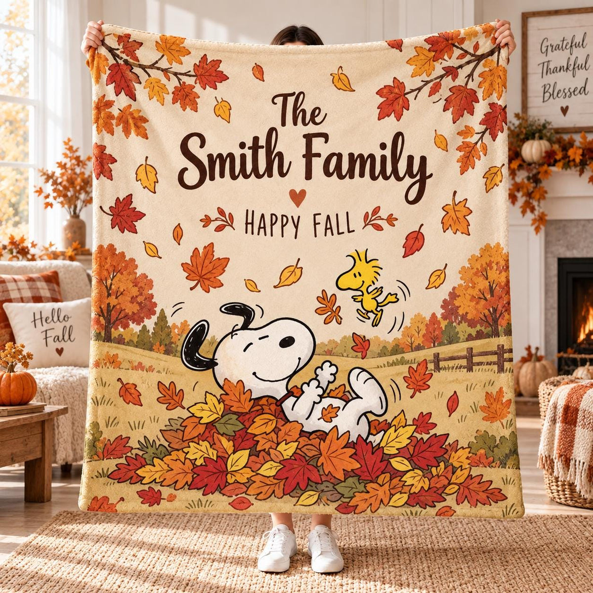Cute Dog Micro Fleece Blanket, Fall Halloween Blanket, Autumn Cozy Blanket, Pumpkin Season Blanket, Cute Animal Blanket,Warm Home Decor Gift