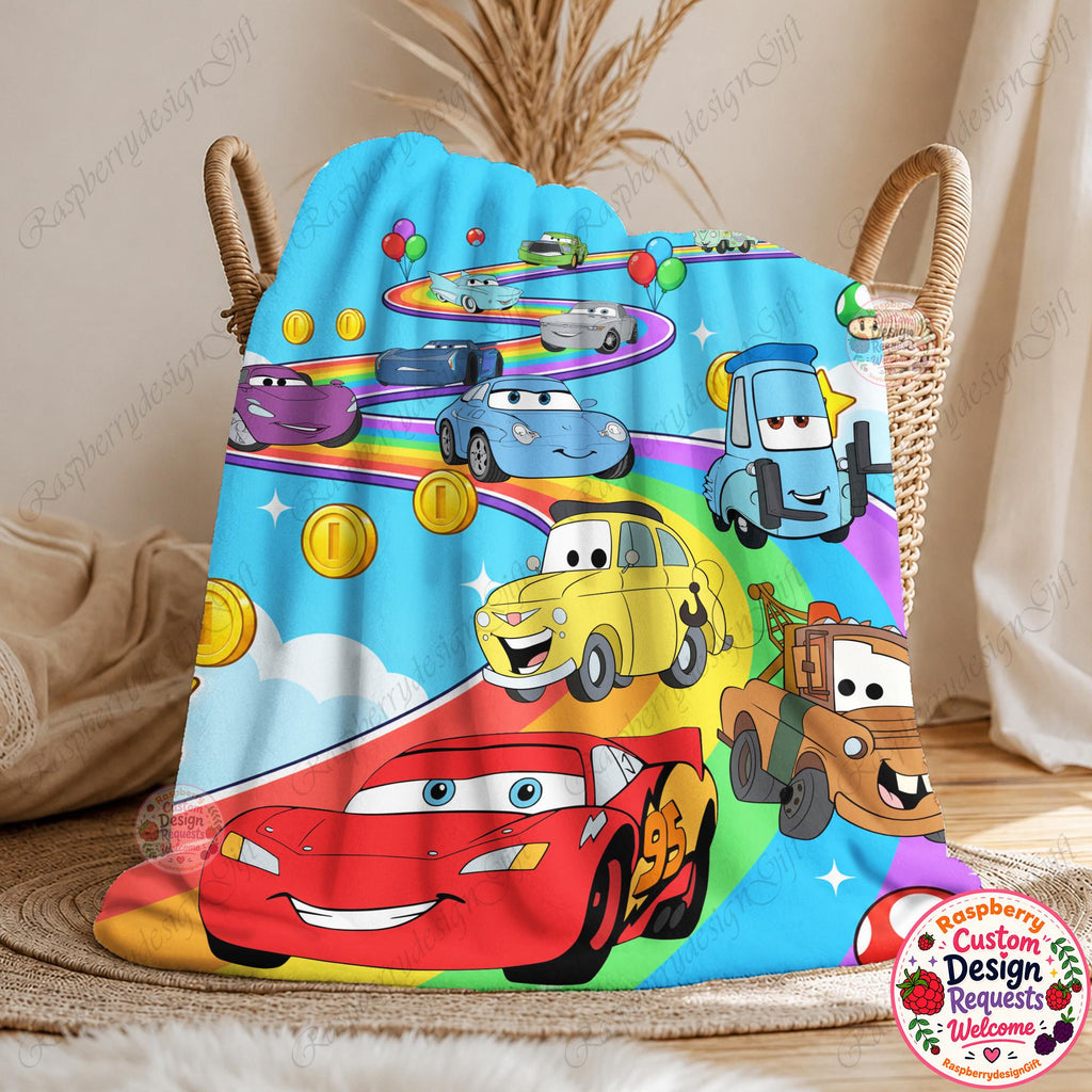 Custom Name Disney Lightning McQueen Blanket, Lightning McQueen Baby Blanket, Customizable Cars Blanket, Cute Birthday Gift for Boy
