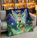 Enchanted Fairy Blanket Soft Throw, Custom Tinker Bell Name Keepsake Gift for Children