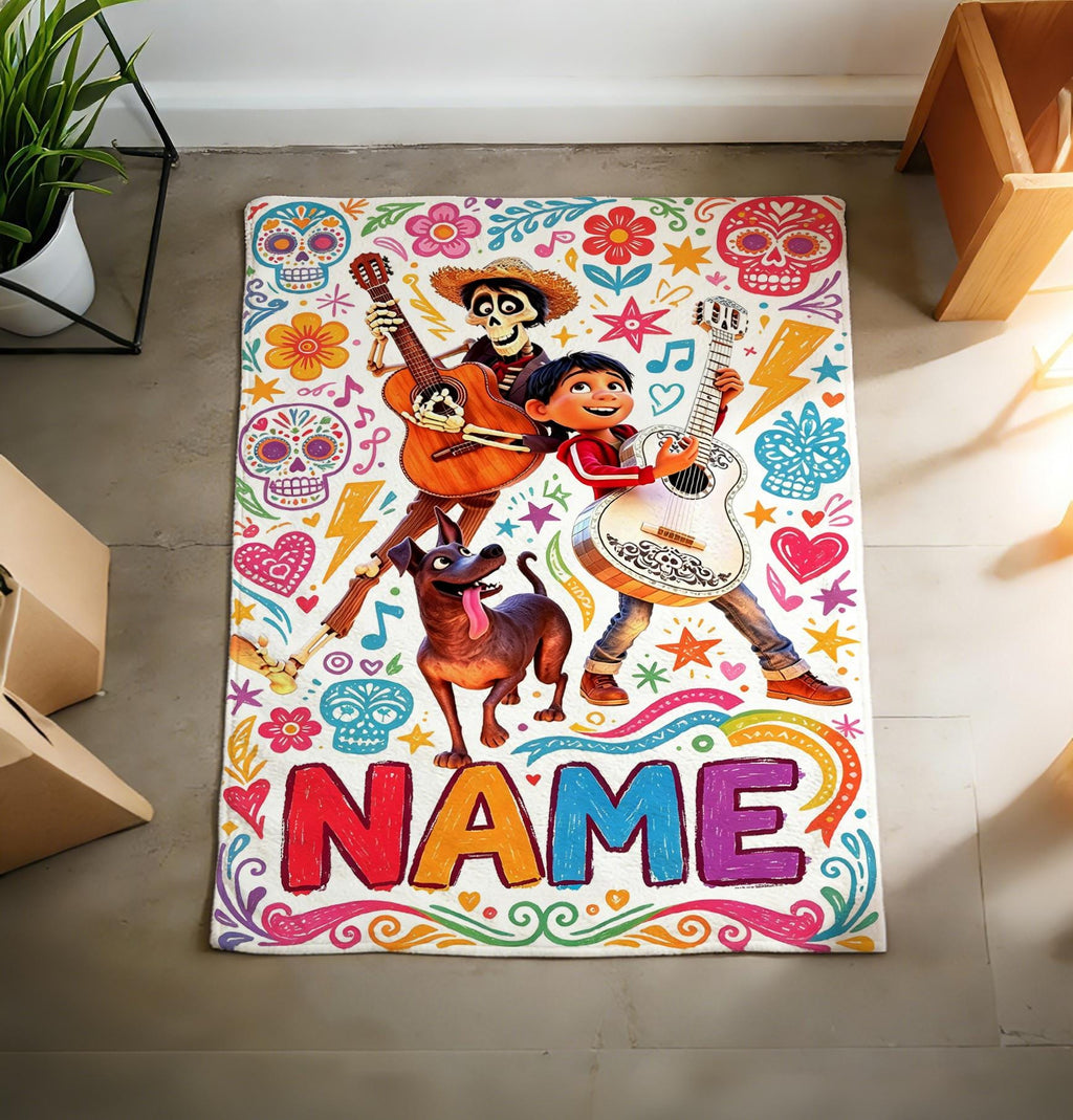 Custom Name Disney Coco Blanket Soft Throw Cozy Children Keepsake Gift