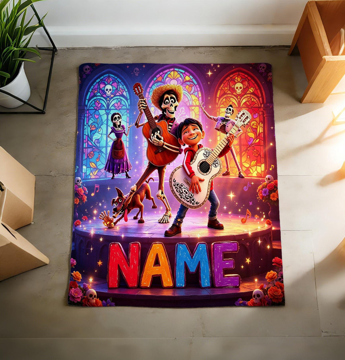 Custom Name Disney Coco Blanket Soft Throw Cozy Children Keepsake Gift