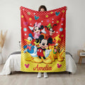 Personalized Mickey and Friends Blanket, Custom Name Kids Fleece Blanket, Cartoon Character Throw Blanket, Birthday Gift, Kids Room Decor