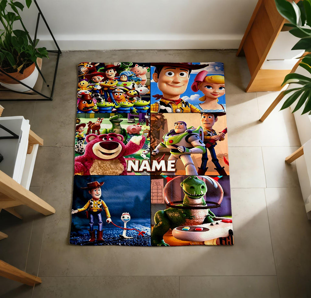 Toy Story Collage Fleece Throw, Soft Plush Blanket for Kids (6-Panel Design)