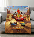 Personalized Cars Blanket Soft Throw Custom Name Desert Canyon Kids Birthday Gift
