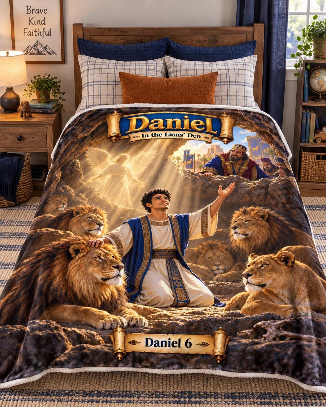 Daniel in the Lions' Den Blanket | Bible Story, Faith Hero