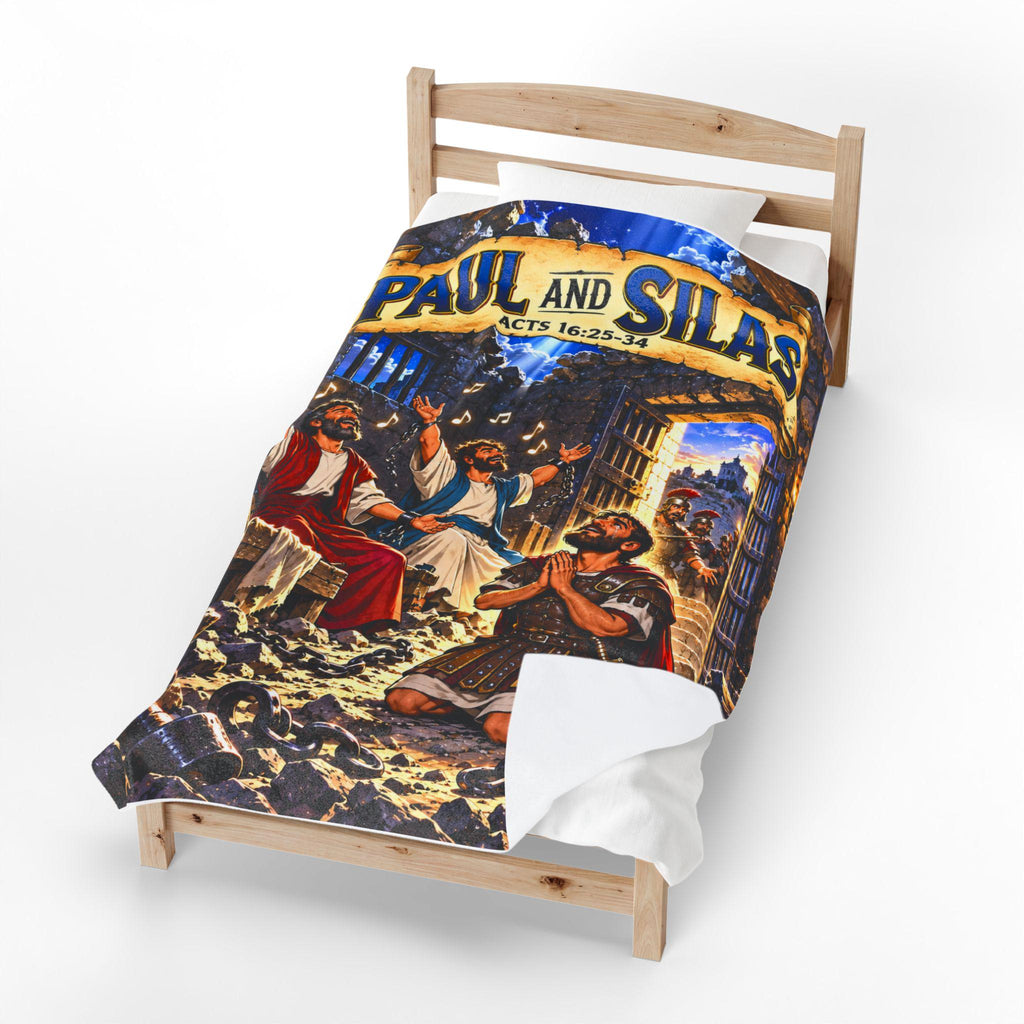 Paul and Silas Bible Story Blanket | Acts 16:25-34 Christian Kids Gift