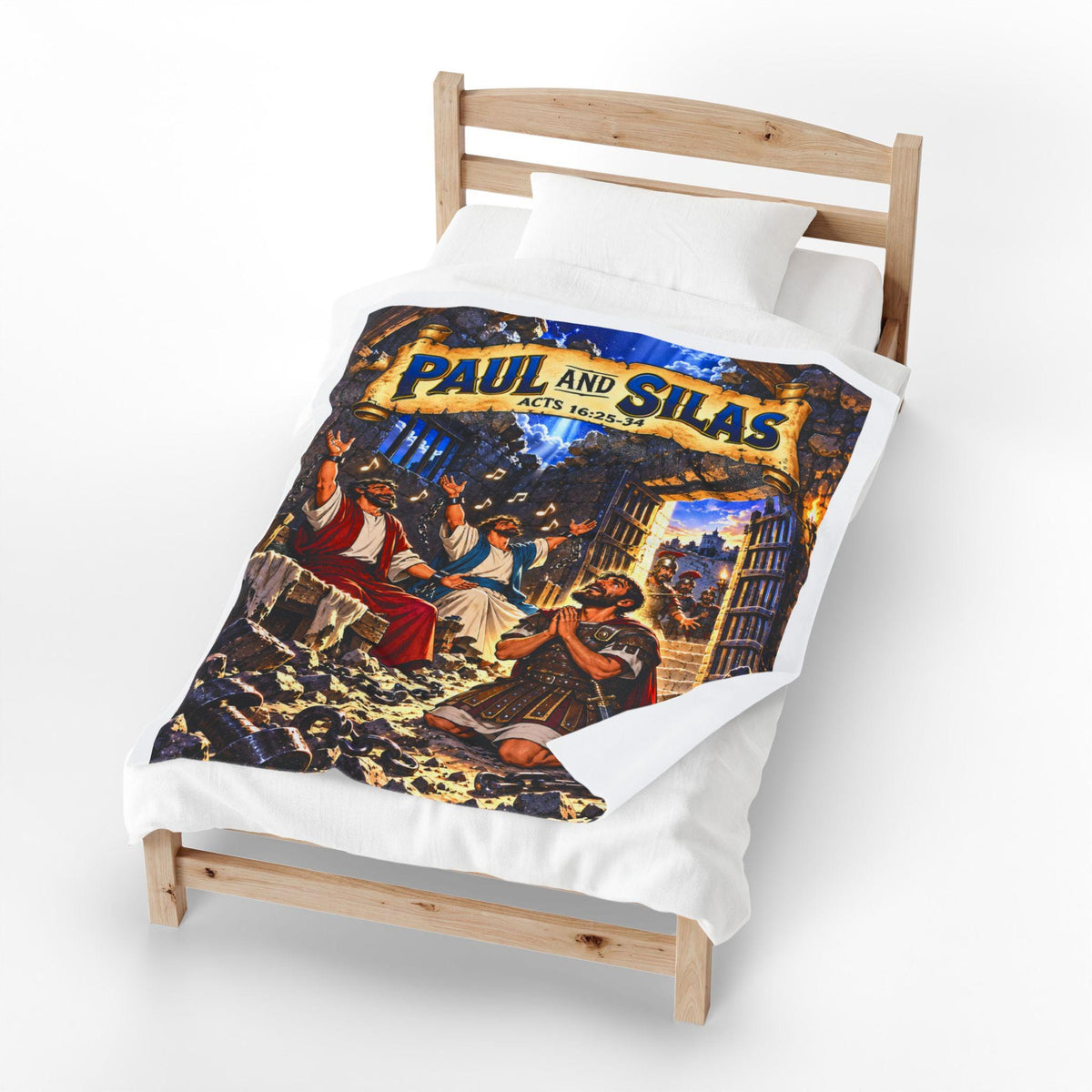 Paul and Silas Bible Story Blanket | Acts 16:25-34 Christian Kids Gift