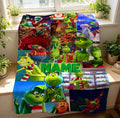 Grinch Blanket Soft Throw Custom Name, Movie Montage Xmas Gift